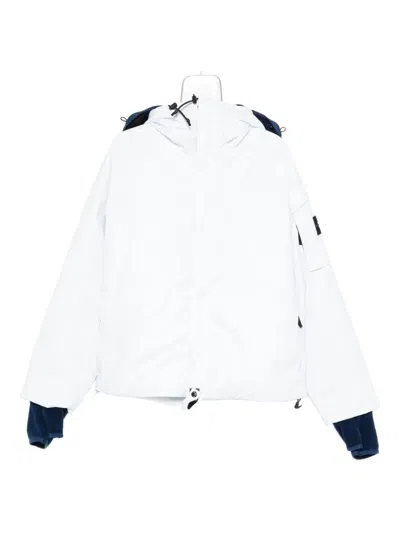 Stone Island Logo-patch Coat In White
