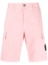 Stone Island Logo-patch Cotton Bermuda Shorts In Rosa