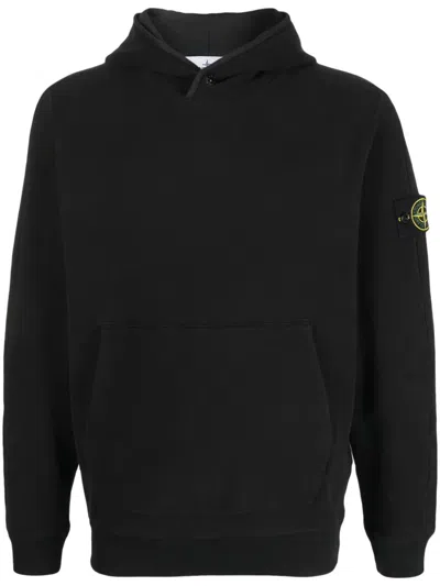 Pre-owned Stone Island Logo Patch Cotton Felpa Hoodie Hood Sweatshirt 791561252 In Black