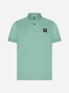Stone Island Logo-patch Cotton Polo Shirt In Light Green