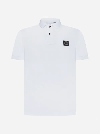 STONE ISLAND LOGO-PATCH COTTON POLO SHIRT