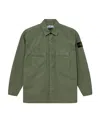 Shop Stone Island Logo-patch Cotton Shirt In Green