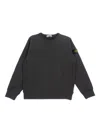 Stone Island Logo-patch Cotton Sweatshirt In Gray