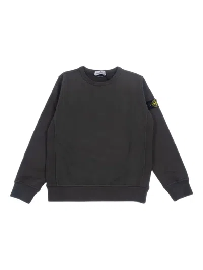 Stone Island Kids' Logo-patch Cotton Sweatshirt In Gray