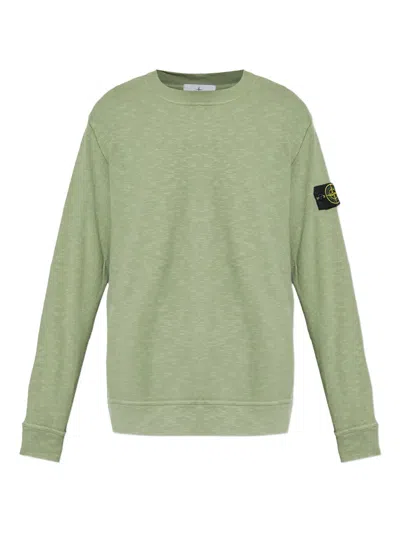 STONE ISLAND LOGO-PATCH COTTON SWEATSHIRT