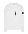 Stone Island Logo-patch Cotton Sweatshirt In White
