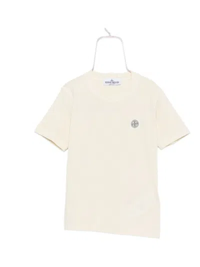 Stone Island Logo-patch Cotton T-shirt In White
