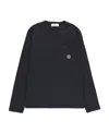 Stone Island Logo Patch Long-sleeved T-shirt In Blue