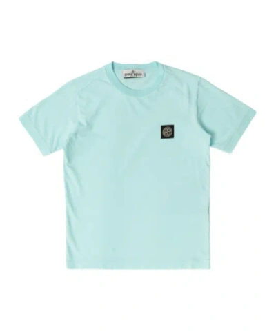 Stone Island Logo-patch Cotton T-shirt In Blue