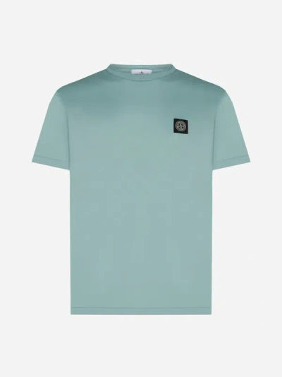 Stone Island Logo-patch Cotton T-shirt In Light Green