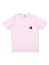 Stone Island T-shirt Mit Logo-patch In Rosa