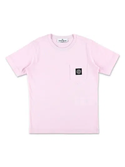 Stone Island T-shirt Mit Logo-patch In Rosa