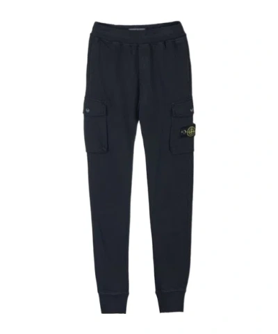 Stone Island Logo-patch Cotton Track Pants In Black