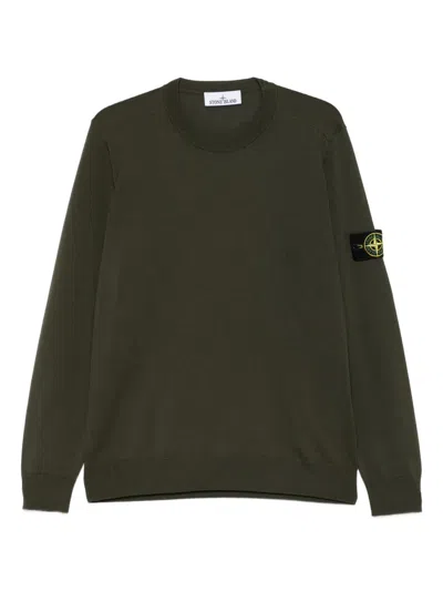 Stone Island Lightweight Wool Crew Neck Pullover Clothing In Green