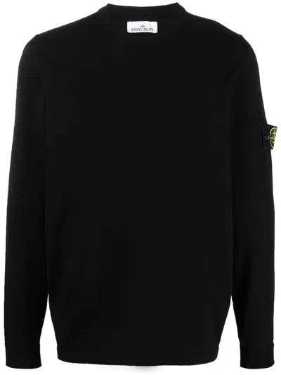 STONE ISLAND LOGO-PATCH CREW NECK JUMPER