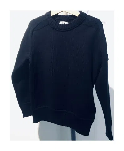 Stone Island Logo-patch Crew-neck Jumper In Black