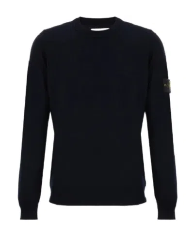 STONE ISLAND LOGO-PATCH CREW-NECK JUMPER