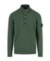 Stone Island Logo-patch Crew-neck Jumper In Green
