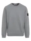 Stone Island Grey Cotton Crew Neck Sweater In Gray
