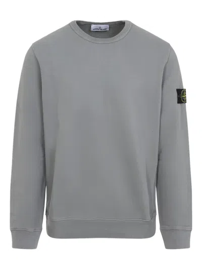 STONE ISLAND LOGO-PATCH CREW-NECK SWEATER