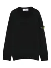 Stone Island Logo-patch Crew-neck Sweater In Black