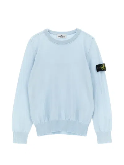 Stone Island Logo-patch Crew-neck Sweater In Blue
