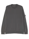 Stone Island Logo-patch Crew-neck Sweater In Gray