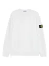 Stone Island Crew-neck Logo-patch Sweatshirt In White