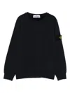 Stone Island Logo-patch Crew-neck Sweatshirt In Black