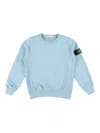 Stone Island Kids' Logo-patch Crew-neck Sweatshirt In Blue