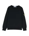 Stone Island Logo-patch Crew-neck Sweatshirt In Blue