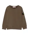 Stone Island Logo-patch Crew-neck Sweatshirt In Brown