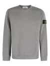 Stone Island Crewneck Cotton Sweatshirt With Compass Logo In Gray