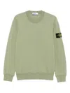 Stone Island Logo-patch Crew Neck Sweatshirt In Green