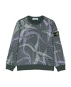Stone Island Logo-patch Crew Neck Sweatshirt In Green