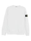 Stone Island Regular-fit Crewneck Sweatshirt With Elasticated Cuffs In White