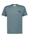Stone Island Logo-patch Crew-neck T-shirt In Green