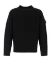 Stone Island Ghost Piece Crawneck Sweater In Black