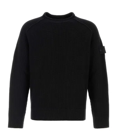 Stone Island Long-sleeved Sweater In Black