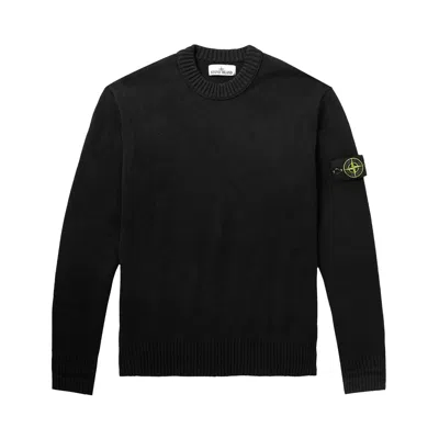 Pre-owned Stone Island Logo Patch Crewneck Jumper 'black' | Men's Size S