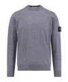 Stone Island Certified Virgin Wool Sweater In Gray
