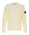 Stone Island Regular-fit Crewneck Sweatshirt With Ribbed Inserts In Ivory