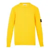 Stone Island Logo-patch Crew-neck Jumper In Yellow