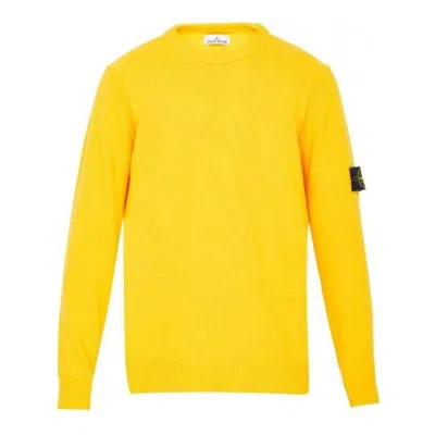 STONE ISLAND STONE ISLAND LOGO PATCH CREWNECK JUMPER 'YELLOW'
