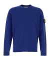 Stone Island Ribbed Crew Neck Sweater With Long Sleeves In Blue