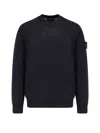 Stone Island Logo Patch Crewneck Knitted Jumper In Black