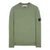 Stone Island Mens Knitted Logo Patch Sweatshirt In Green