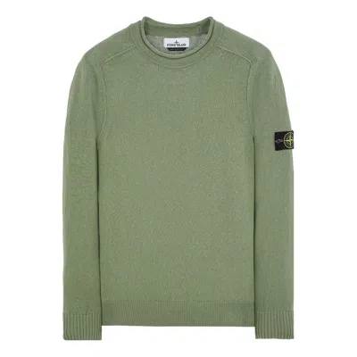 STONE ISLAND STONE ISLAND LOGO PATCH CREWNECK KNITTED JUMPER 'GREEN'