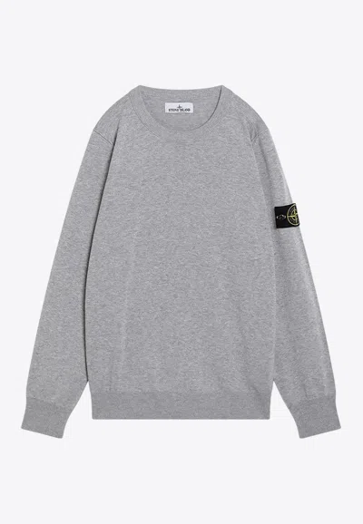 STONE ISLAND LOGO PATCH CREWNECK SWEATER