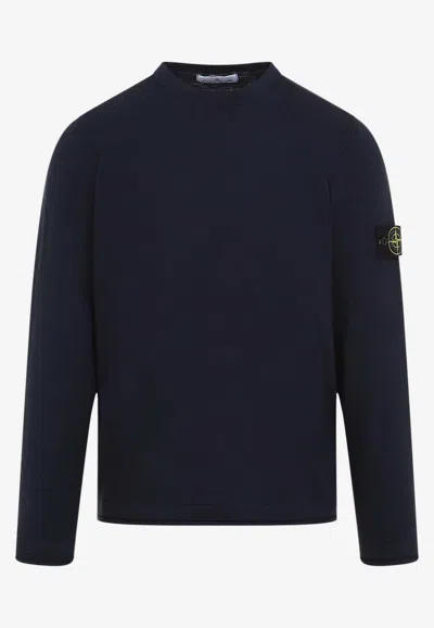 STONE ISLAND LOGO PATCH CREWNECK SWEATER